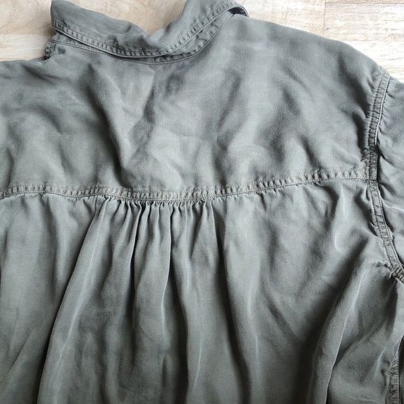 Lucky Brand Womens Button Up Long Sleeve Shirt Green Size Large Casual - Picture 8 of 8